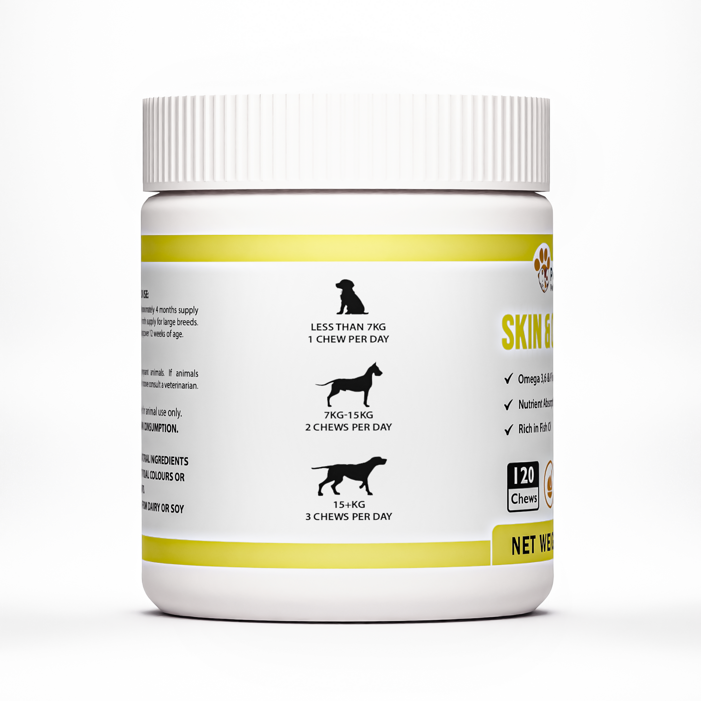 Petrition Skin and Coat Chews for Dogs - 120 Chew Chicken Flavour