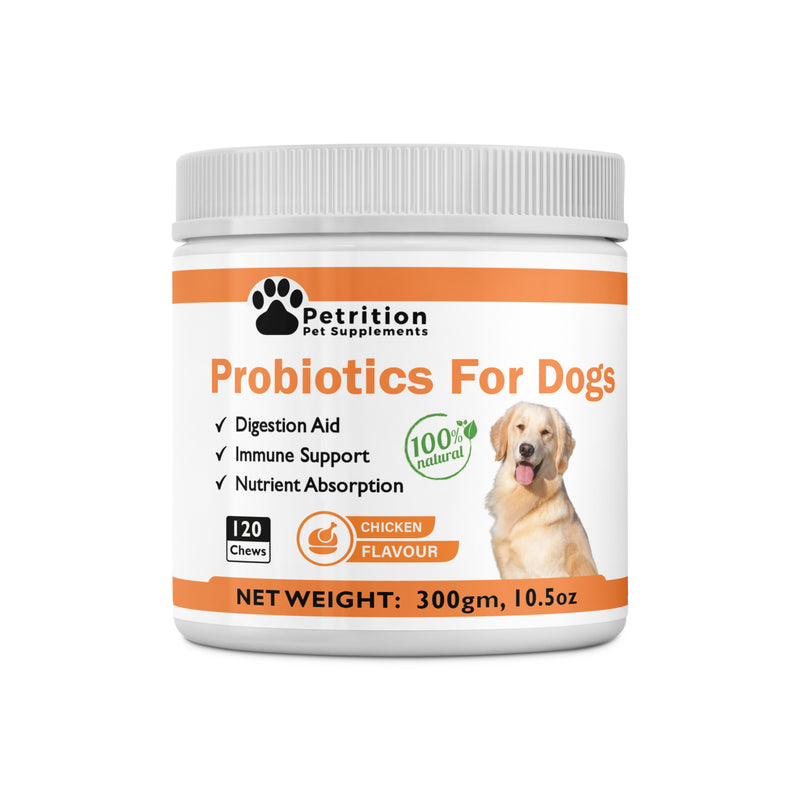 Petrition Probiotic Chews for Dogs - 120 Chews Chicken Flavour, Immune Support