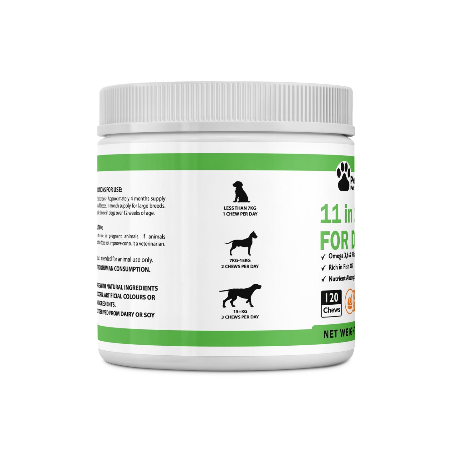 Petrition 11 in 1 Multivitamin Chews for Dogs - 120 Chews Chicken Flavour