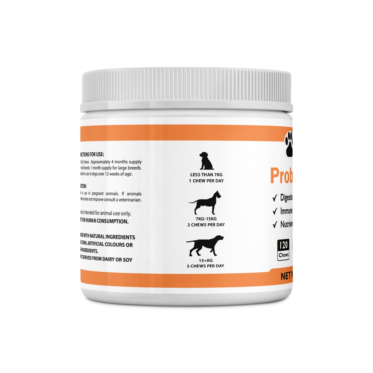 Petrition Probiotic Chews for Dogs - 120 Chews Chicken Flavour, Immune Support