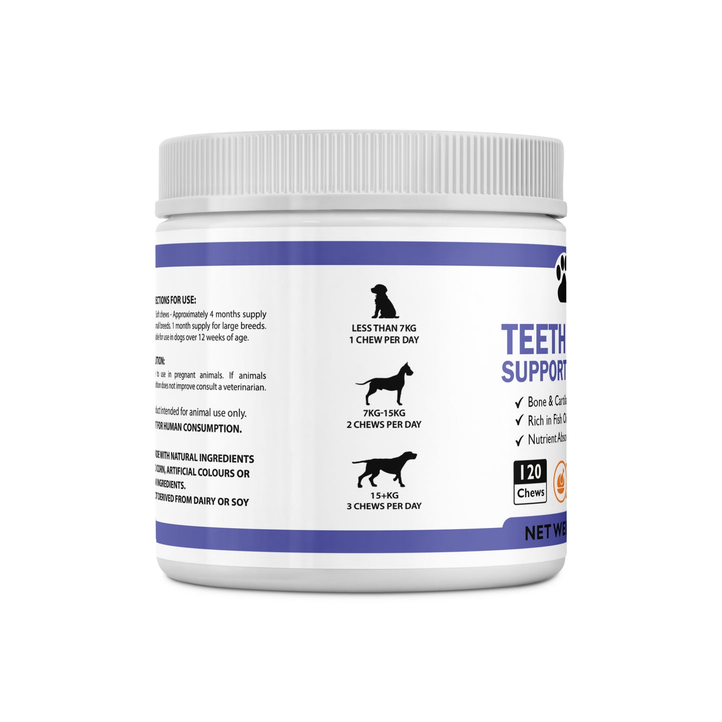 Petrition Teeth and Breath Support Chews for Dogs - 120 Chews