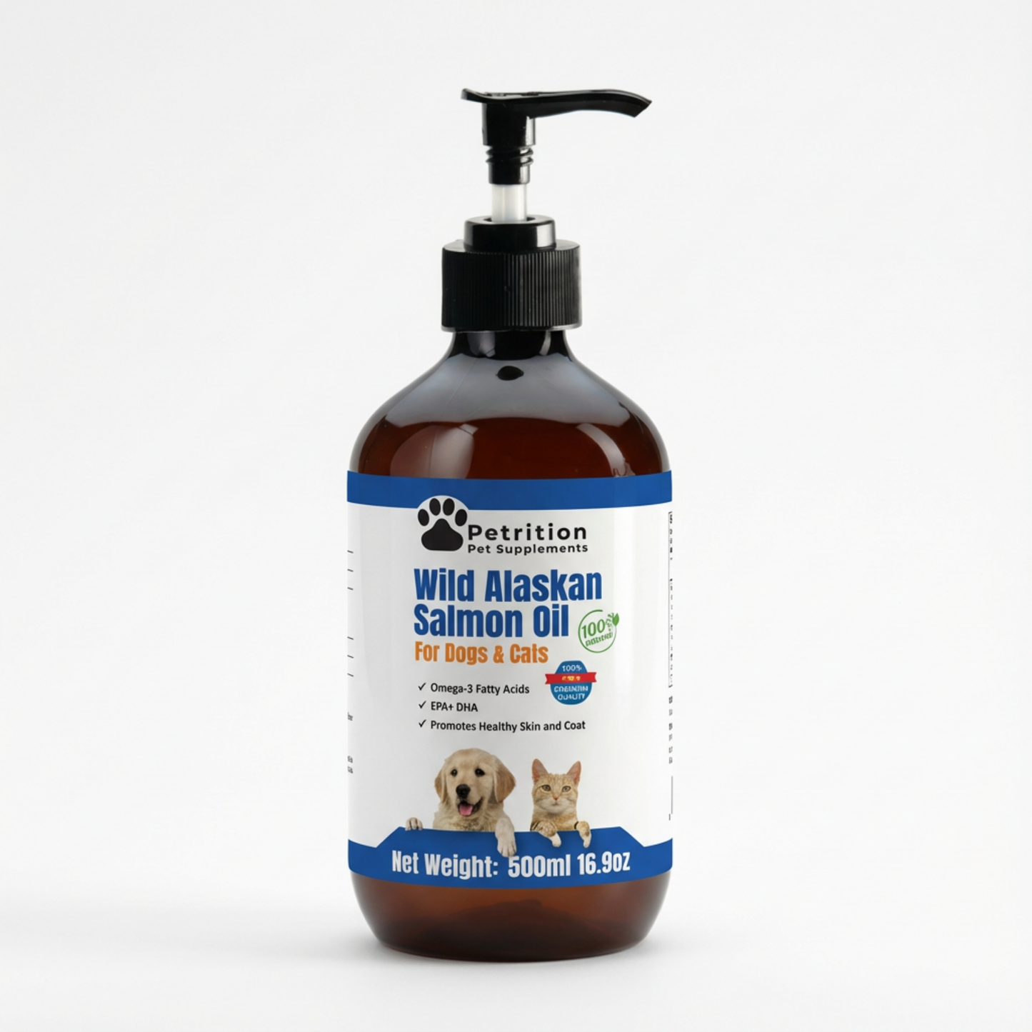 500ml Alaskan Salmon Oil for Dogs & Cats | Joint, Skin, Immune & Heart