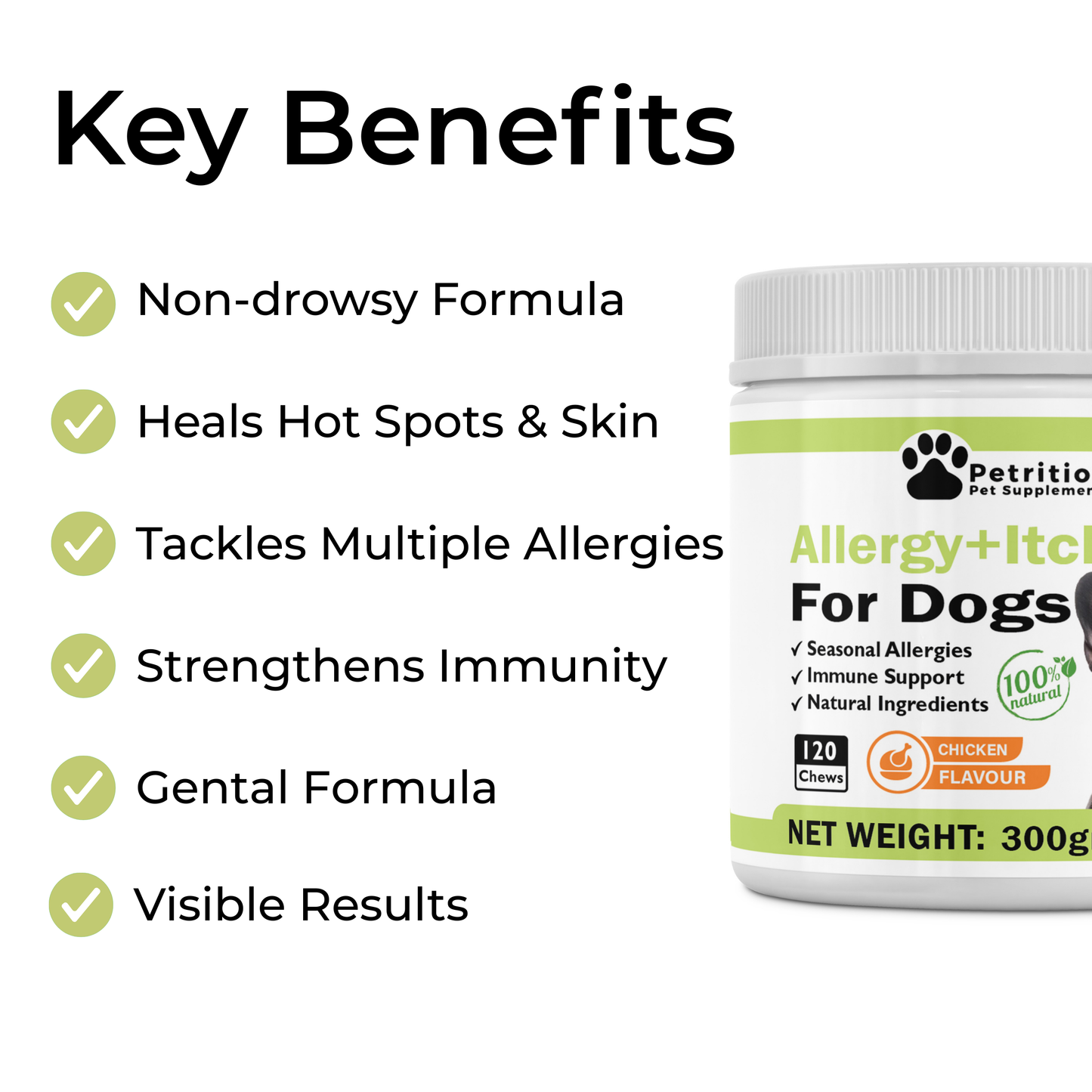 Petrition Allergy and Itch Support Chews for Dogs - 120 Chews