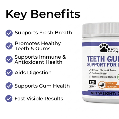 Petrition Teeth and Breath Support Chews for Dogs - 120 Chews