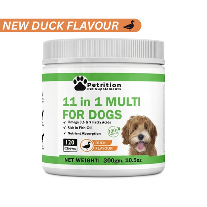 Petrition 11 in 1 Multivitamin Chews for Dogs - 120 Chews Chicken Flavour