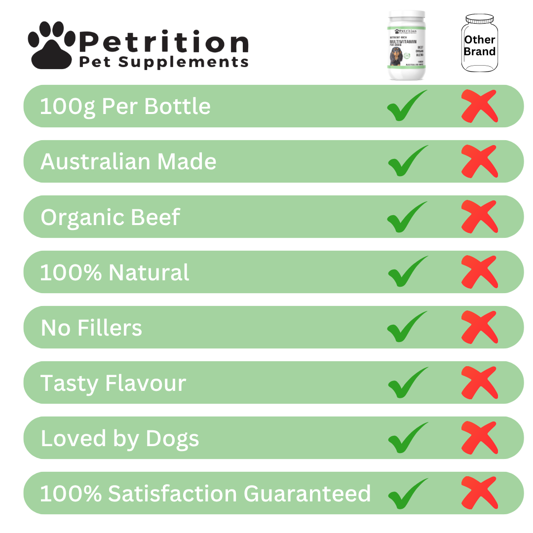 Petrition Multivitamin Supplement for Dogs - 100gm Powder Beef Flavour
