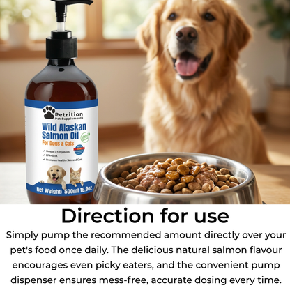 500ml Alaskan Salmon Oil for Dogs & Cats | Joint, Skin, Immune & Heart