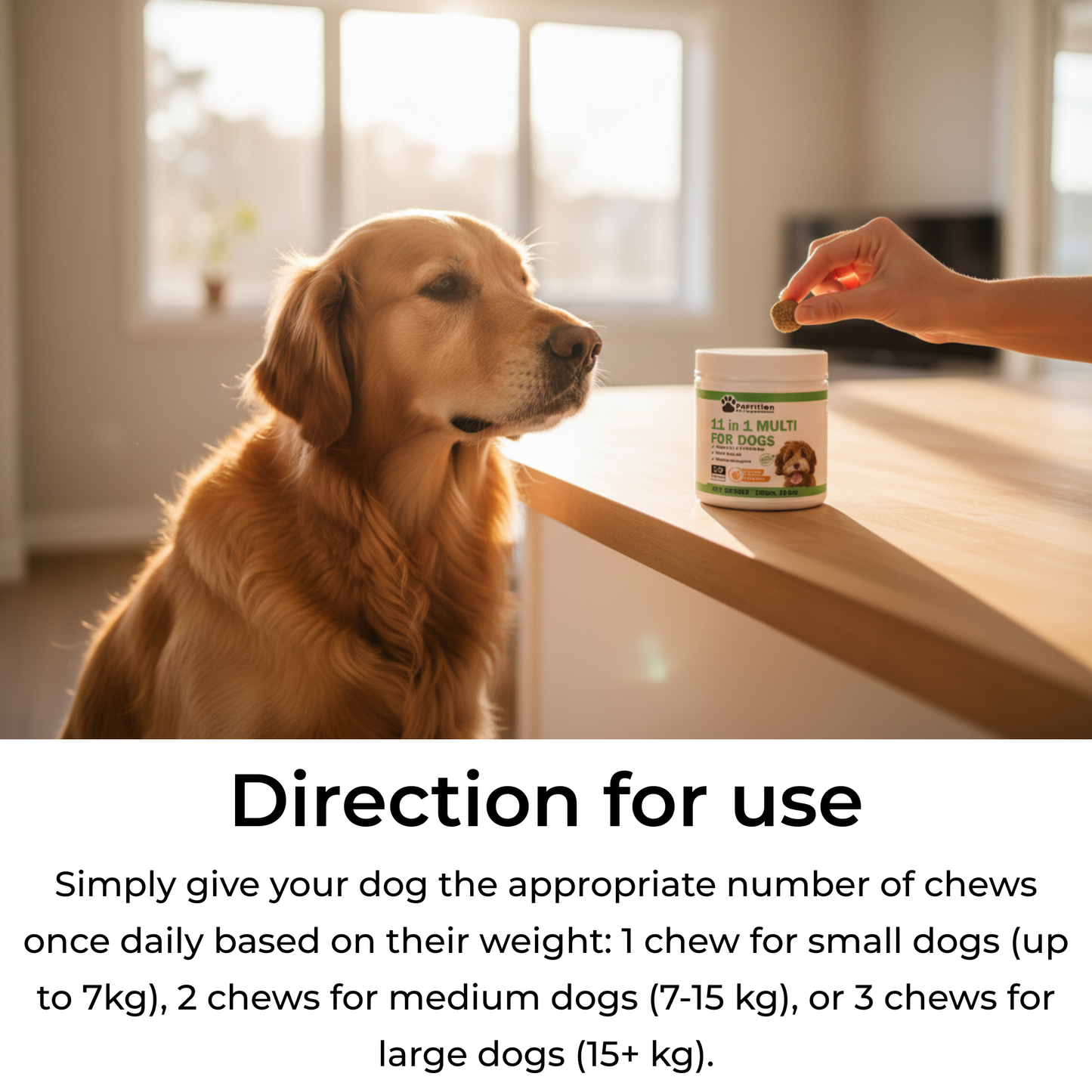 Petrition 11 in 1 Multivitamin Chews for Dogs - 120 Chews Chicken Flavour