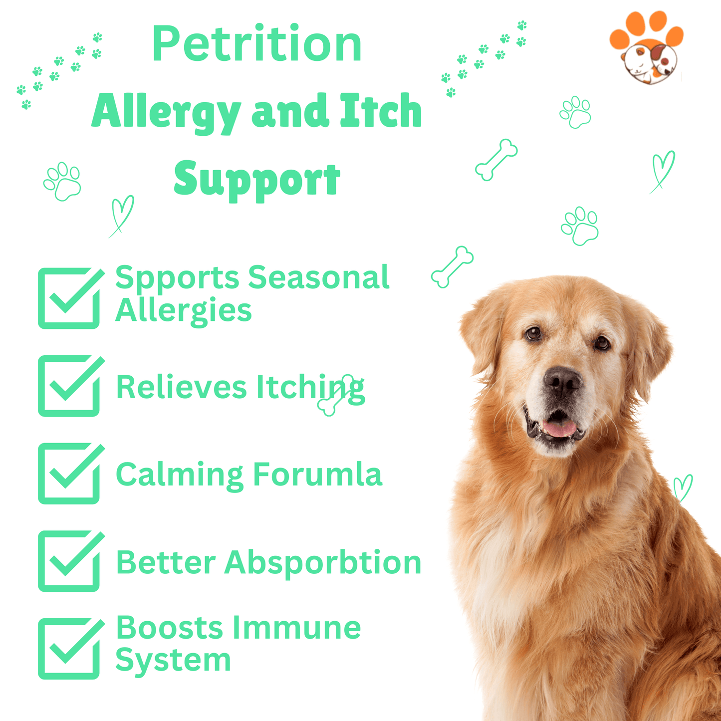 Petrition Allergy and Itch Support Chews for Dogs - 120 Chews - Petrition Pet Supplements 