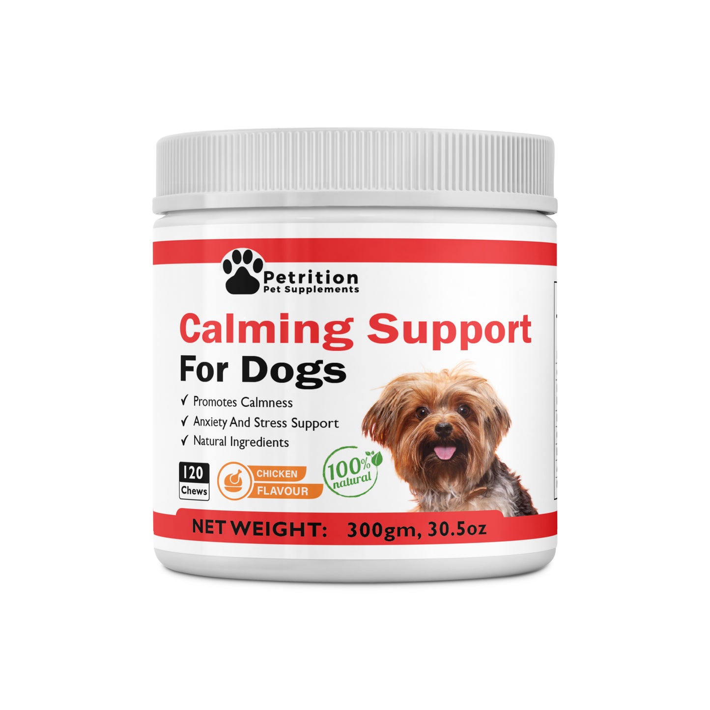 Petrition Calming Support Chews for Dogs - 120 Chews