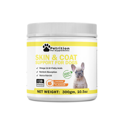 Petrition Skin and Coat Chews for Dogs - 120 Chew Chicken Flavour