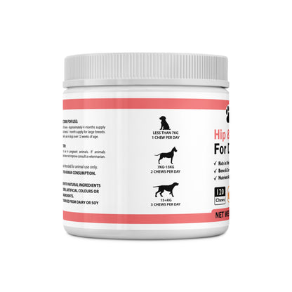 Petrition Hip and Joint Chews for Dogs - 120 Chews Chicken Flavour