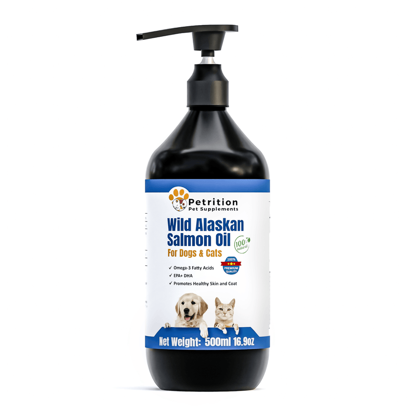 500ml Alaskan Salmon Oil for Dogs & Cats - Joint, Skin, Immune & Heart Health - Petrition Pet Supplements 